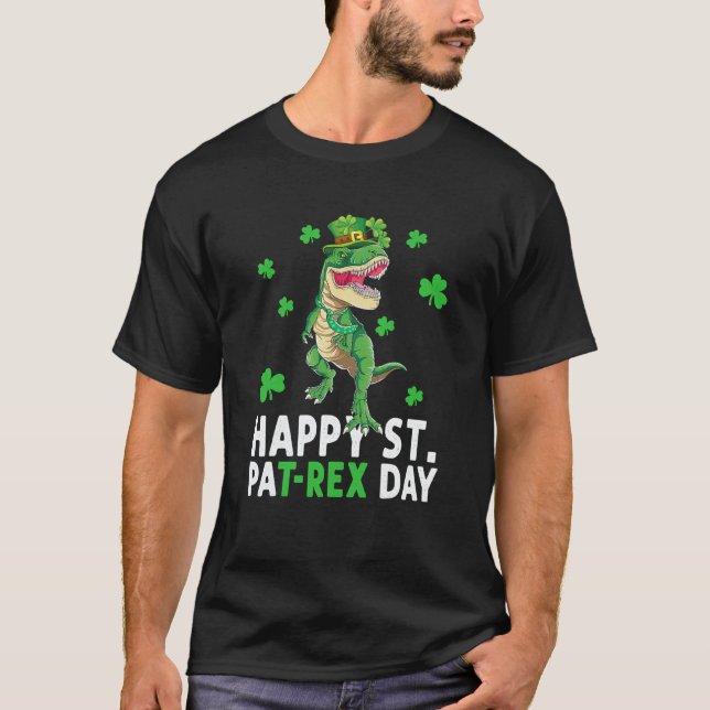 Happy St Pat Rex Saint Patrick's Day Dinosaur Boys T-Shirt (Vorderseite)