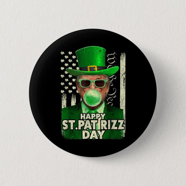 Happy St Pat Rizz Day Funny St Patricks Day Button (Vorderseite)