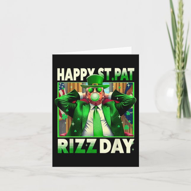 Happy St Pat Rizz Day Trump Funny St Patricks Karte (Vorderseite)