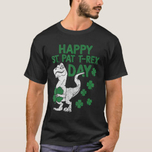 Happy St Pat T rex Dinosaur Dino St Patricks Iris T-Shirt