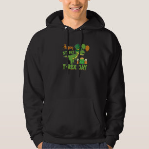 Happy St Pat T Rex Dinosaur St Patrick S Day Kids Hoodie