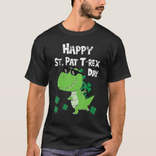 Happy St Pat T Rex Saint Patrick's Day Dinosaur Bo T-Shirt