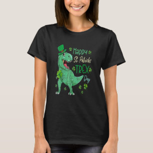 Happy St Pat T Rex Saint Patrick's Day Dinosaur Bo T-Shirt