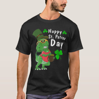 Happy St Pat Trex Day Dino St Patricks Day Kleinki T-Shirt