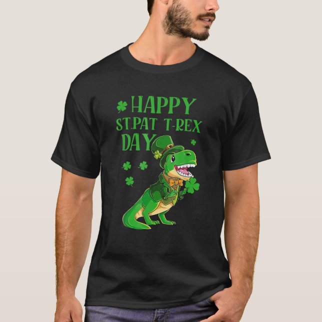 Happy St Pat Trex Day Dino St Patricks Day Kleinki T-Shirt (Vorderseite)