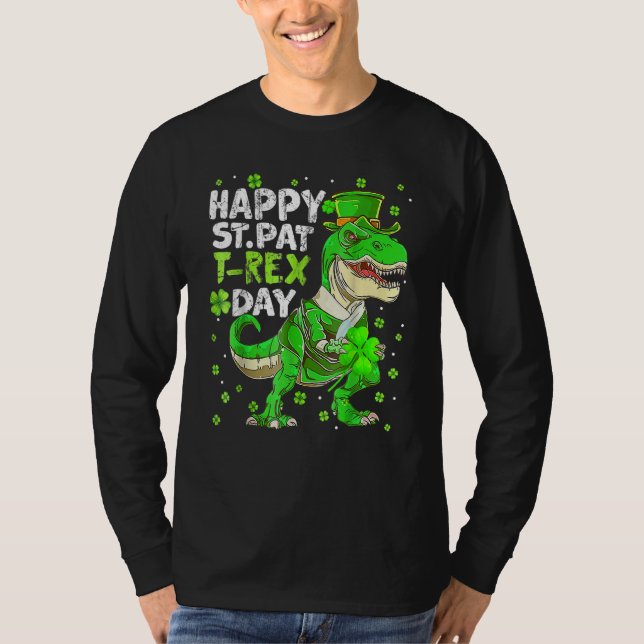 Happy St Pat Trex Day Dinosaur St Patricks Day Tod T-Shirt (Vorderseite)