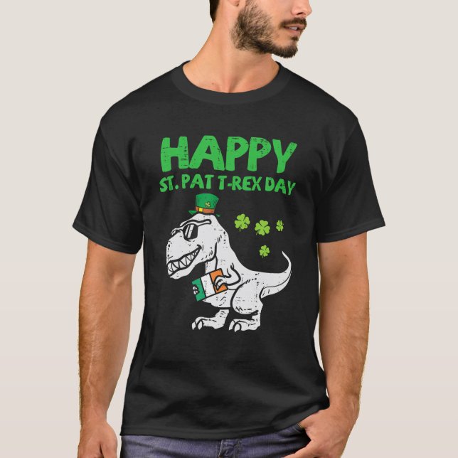 Happy St Pat Trex Day S Irish Dino Saurus Trex Boy T-Shirt (Vorderseite)
