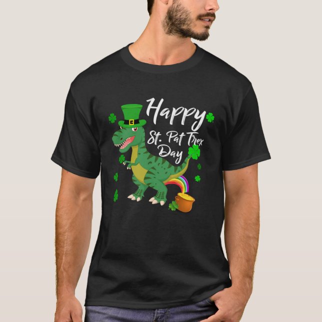 Happy St. Pat Trex Day T-Shirt Dinosaur St. Patric (Devant)
