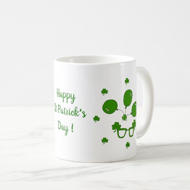 Happy St Patri Minimalistische Niedliche Kaffee Ta Kaffeetasse (VorderseiteRechts)