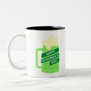 Happy-st-Patrick-Bier Zweifarbige Tasse