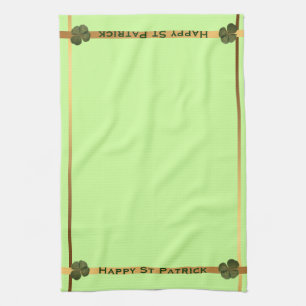 Happy St Patrick R4 Blätter Clover Kitchen Handtuc Geschirrtuch