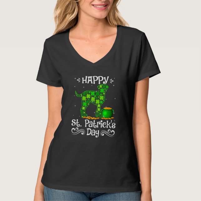 Happy St Patrick S Day Dalmatiner Hogs Kleeblatt C T-Shirt (Vorderseite)