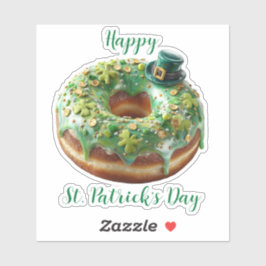 Happy St. Patrick’s Day Donut with Leprechaun Hat Aufkleber