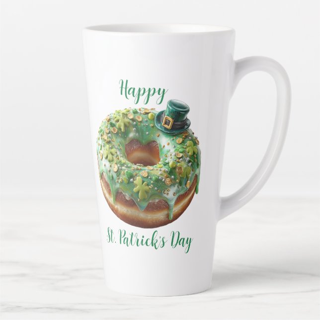 Happy St. Patrick’s Day Donut with Leprechaun Hat Milchtasse (Rechts)