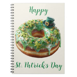Happy St. Patrick’s Day Donut with Leprechaun Hat Notizblock