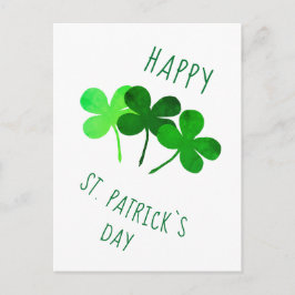 Happy St. Patrick`s day Green Kleeblatts Postkarte