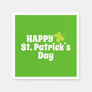 Happy St Patrick`s Day Green Lucky Kleeblatt Serviette