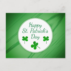 Happy St. Patrick`s Day Irish Green Kleeblatt Postkarte