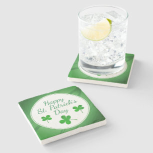 Happy St. Patrick`s Day Irish Green Kleeblatt Steinuntersetzer