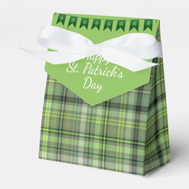Happy St Patrick`s Day Irish Green Pattern Geschenkschachtel (Vorderseite)