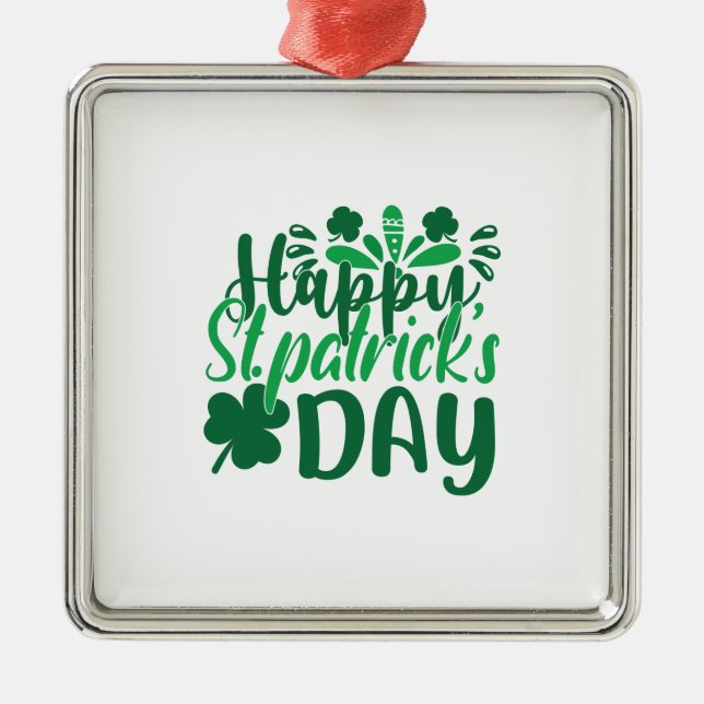 Happy St Patrick S Day Ornament Aus Metall (Vorne)