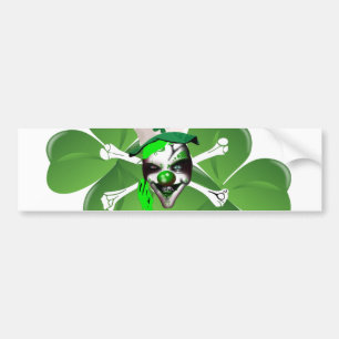 Happy St Patricks beängstigender Clown Autoaufkleber