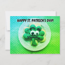 Happy St. Patrick's Day 4 Leaf Clover Cookie Postkarte
