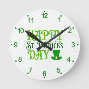 Happy St. Patrick's Day-88489 Runde Wanduhr