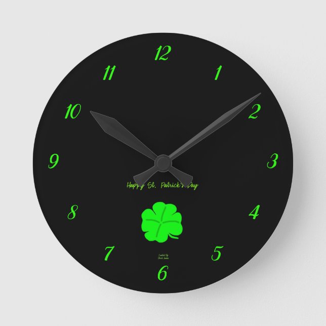 Happy St. Patrick's Day - Acrylmauer Runde Wanduhr (Vorderseite)