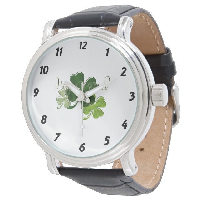 Happy St. Patrick's Day Armbanduhr (Schrägansicht)