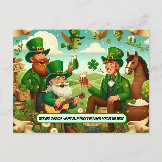 Happy St. Patrick's Day aus den Meilen Postkarte (Vorderseite)