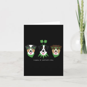 Happy St Patricks Day Australian Shepherd Dogs Cut Karte
