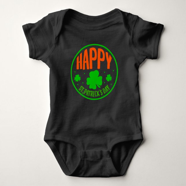 Happy St Patrick's Day Baby Strampler (Vorderseite)