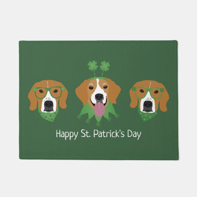 Happy St Patricks Day Beagle Hunde Fußmatte (Vorderseite)