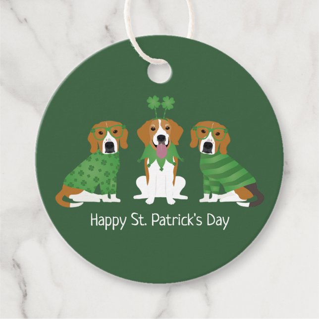 Happy St Patricks Day Beagle Hunde Geschenkanhänger (Vorderseite)
