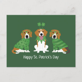 Happy St Patricks Day Beagle Hunde Postkarte