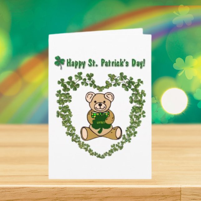 Happy St. Patrick's Day Bear Card Karte (Happy St. Patrick's Day Bear Card)
