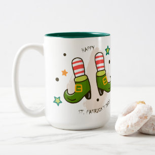Happy St. Patrick's Day Beautiful Leprechaun Icone Zweifarbige Tasse