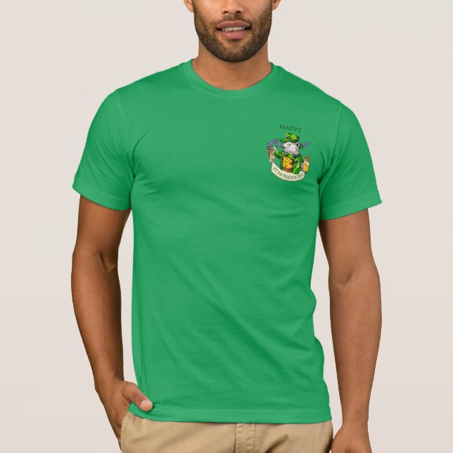 Happy St. Patrick's Day Beer Irish Cat Funny T-Shirt (Vorderseite)