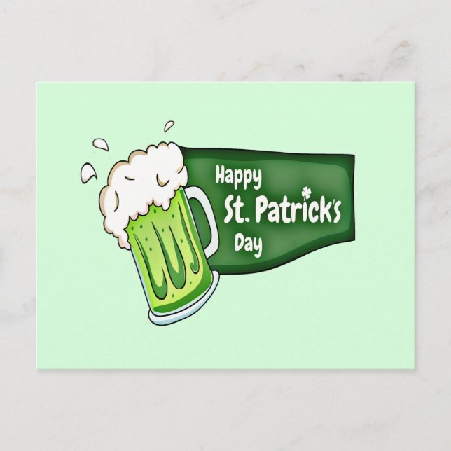 Happy St. Patricks Day Beer Postkarte (Vorderseite)