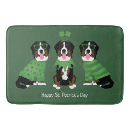 Happy St Patricks Day Bernese Mountain Hunde Badematte