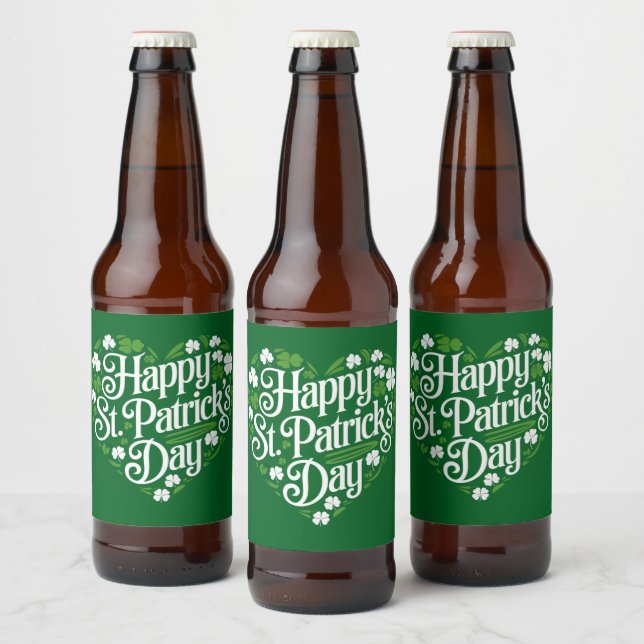 Happy St Patrick's Day Bierflaschenetikett (Flaschen)