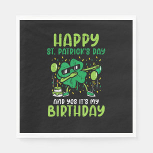 Happy St Patricks Day Birthday Kleeblatt Dab Bday  Serviette