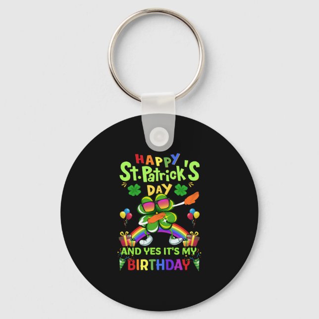 Happy St Patrick's Day Birthday Paddy's Day Schlüsselanhänger (Vorderseite)