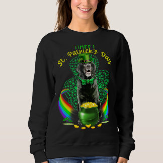 Happy St Patricks Day Black Lab Leprechaun Hat Sha Sweatshirt