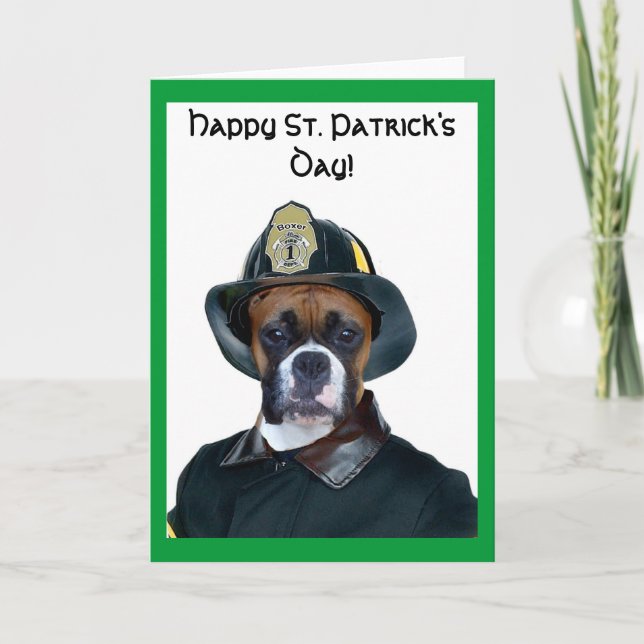 Happy St. Patrick's Day Boxer Grußkarte Karte (Vorderseite)