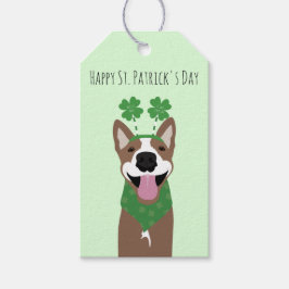 Happy St Patricks Day Brown Dog Green Geschenkanhänger