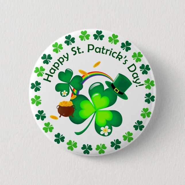 Happy St. Patrick's Day Button (Vorderseite)