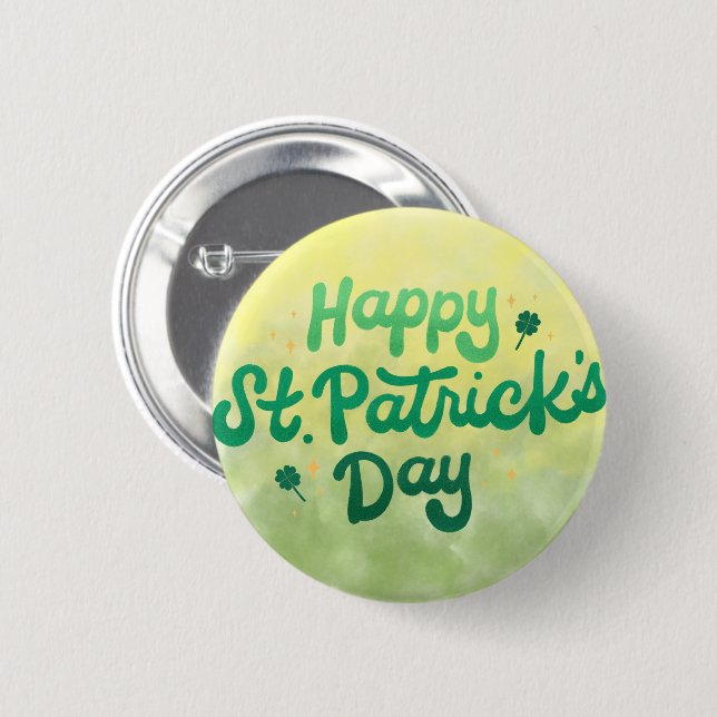 Happy St. Patrick's Day Button Button (Vorne & Hinten)