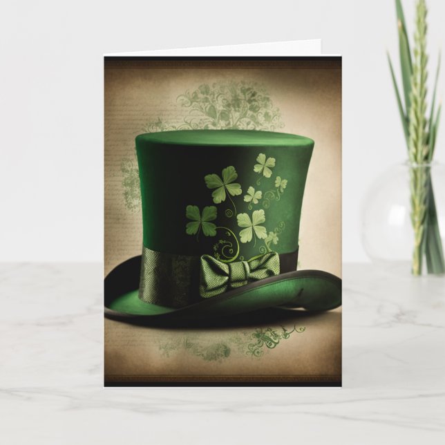 Happy St. Patrick's Day Card mit Top Hat Karte (Vorderseite)